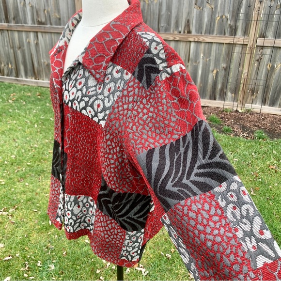 Vintage Studio Works Women’s Jacket~Size 2XL~Patterned Lightweight~Red/Black EUC - Picture 7 of 16